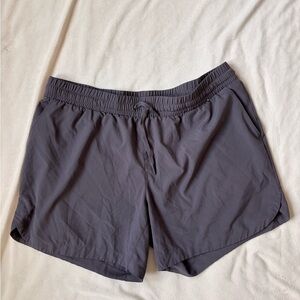 Women’s Charcoal Purple Athletic Shorts with Elastic Waist